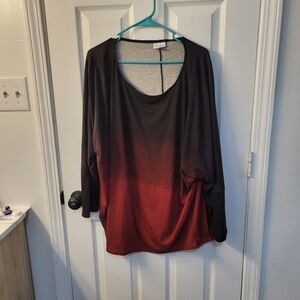 LuLaRoe Black and Red Gradient Blouse